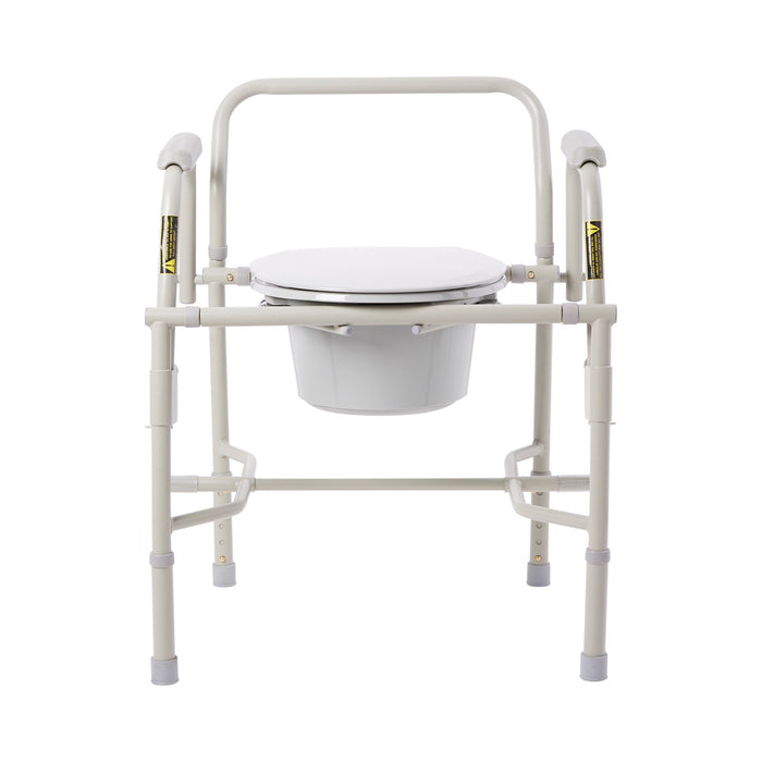 Drive Medical-11125KD-1 Knocked Down Commode Chair drive Drop Arm Steel Frame Back Bar 13-3/4 Inch Seat Width