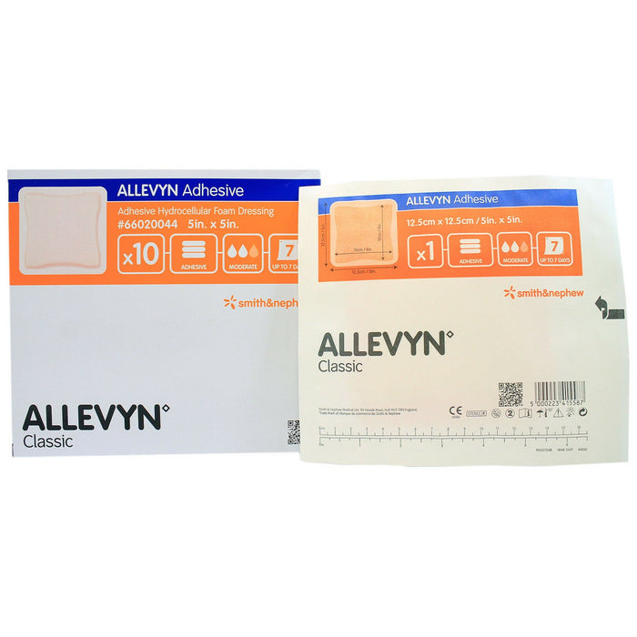 Smith & Nephew-66020044 Foam Dressing Allevyn Adhesive 5 X 5 Inch Square Adhesive with Border Sterile
