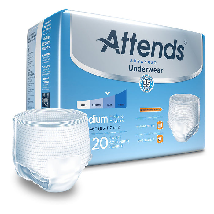 Attends Healthcare Products-APP0720 Unisex Adult Absorbent Underwear Attends Advanced Pull On with Tear Away Seams Medium Disposable Heavy Absorbency
