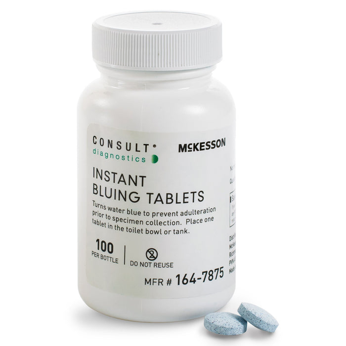 McKesson-164-7875 Instant Bluing Tablets Consult Blue, 100 Tests For Use In Toilet Water