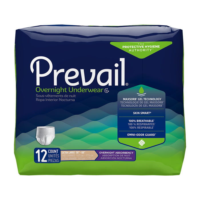 First Quality-PVX-514 Unisex Adult Absorbent Underwear Prevail Overnight Pull On with Tear Away Seams Disposable Heavy Absorbency