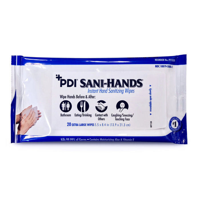 Professional Disposables-P71520 Hand Sanitizing Wipe Sani-Hands 20 Count Ethyl Alcohol Wipe Soft Pack