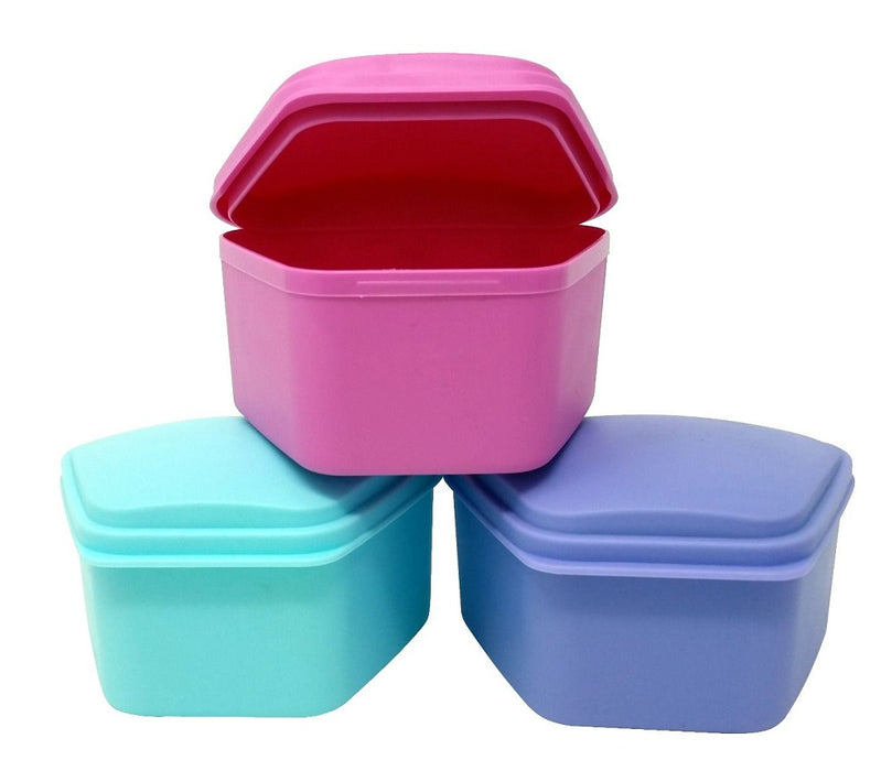 Essentials Denture Storage Boxes Assorted Colors Pkg/12