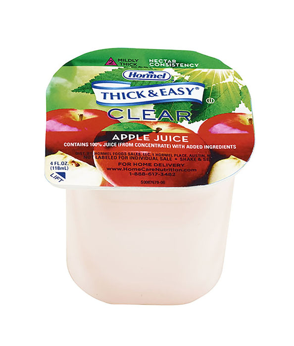 Hormel Food Sales-41530 Thickened Beverage Thick & Easy 4 oz. Portion Cup Apple Juice Flavor Ready to Use Nectar Consistency