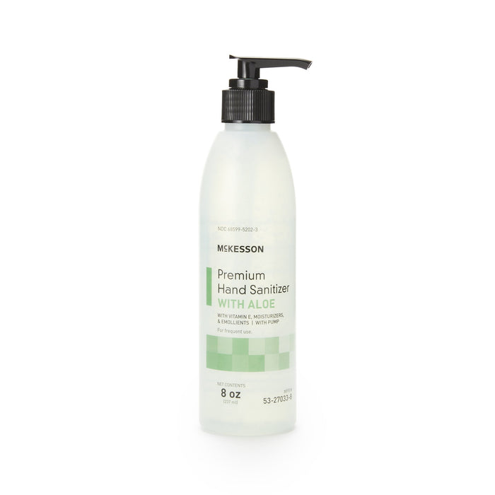 McKesson-53-27033-8 Hand Sanitizer with Aloe Premium 8 oz. Ethyl Alcohol Gel Pump Bottle
