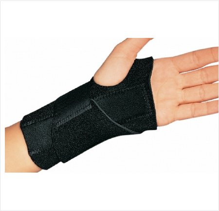 DJO-79-82470 Wrist Brace ProCare Universal Wrist-O-Prene Aluminum / Neoprene Right Hand Black One Size Fits Most