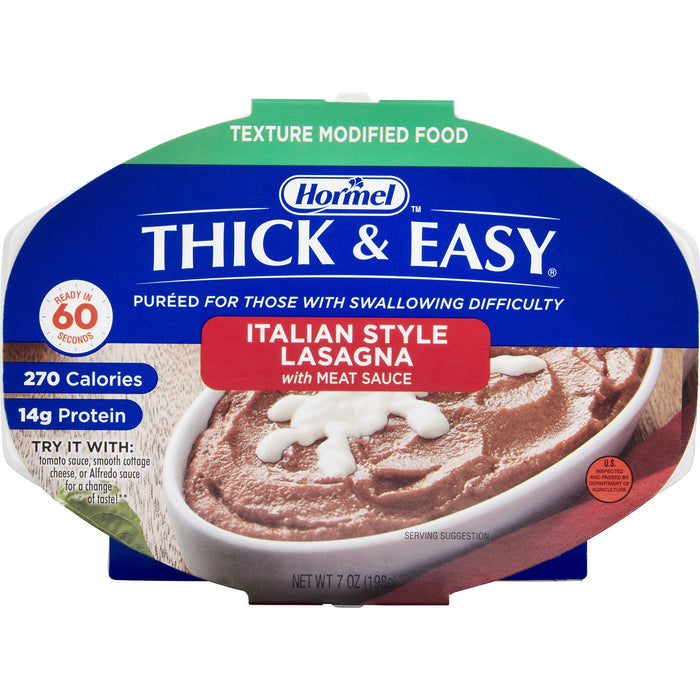 Hormel Food Sales-60744 Puree Thick & Easy Purees 7 oz. Tray Italian Style Beef Lasagna Flavor Ready to Use Puree Consistency