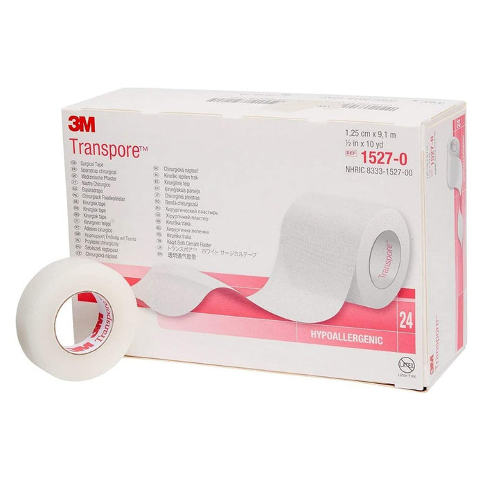 3M-1527-0 Medical Tape 3M Transpore Porous Plastic 1/2 Inch X 10 Yard Transparent NonSterile