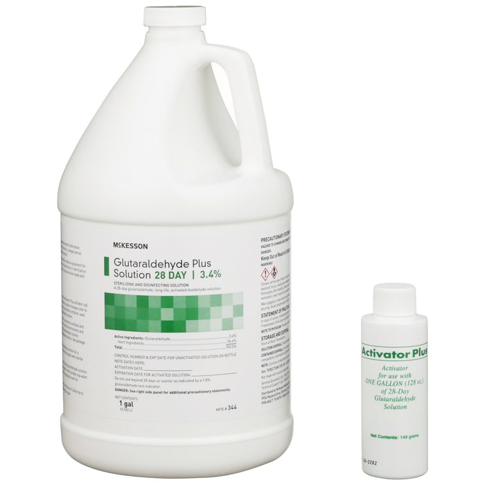 McKesson-344 Glutaraldehyde High-Level Disinfectant REGIMEN Activation Required Liquid 1 gal. Jug Max 28 Day Reuse
