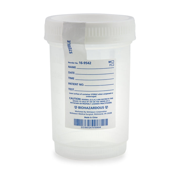 McKesson-16-9542 Specimen Container for Pneumatic Tube Systems 120 mL (4 oz.) Screw Cap Sterile