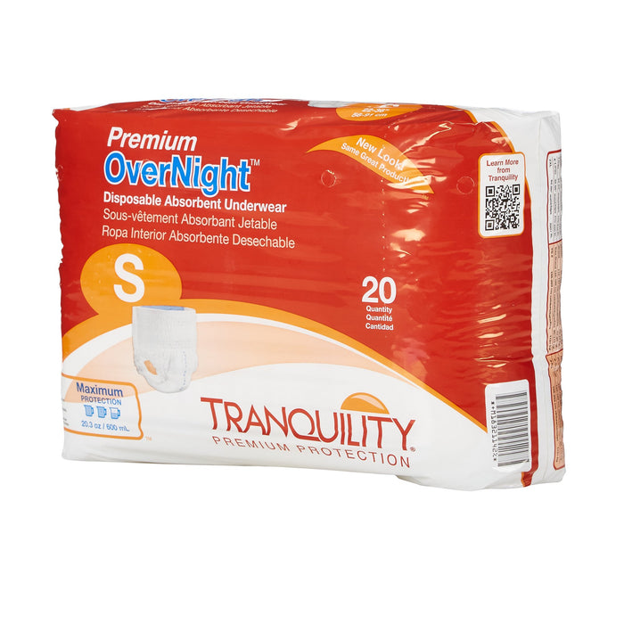 Principle Business Enterprises-2114 Unisex Adult Absorbent Underwear Tranquility Premium OverNight Pull On with Tear Away Seams Small Disposable Heavy Absorbency