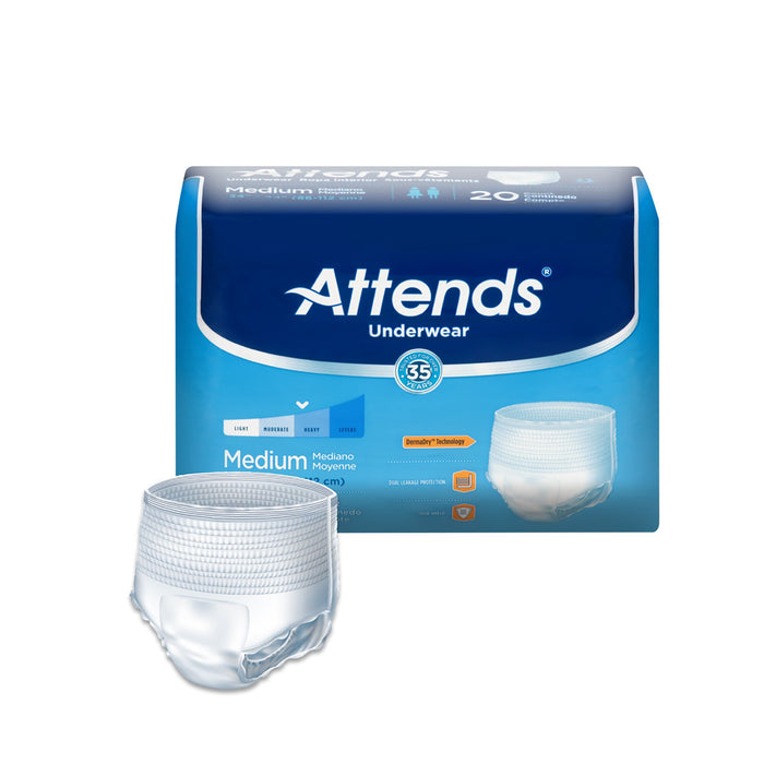Attends Healthcare Products-AP0720100 Unisex Adult Absorbent Underwear Attends Pull On with Tear Away Seams Medium Disposable Moderate Absorbency