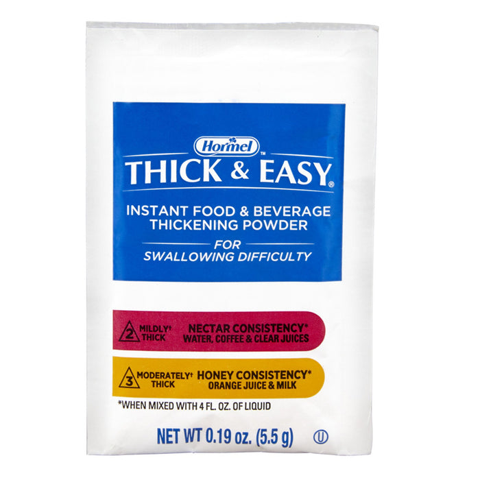 Hormel Food Sales-21929 Food and Beverage Thickener Thick & Easy 0.18 oz. Individual Packet Unflavored Powder Nectar Consistency