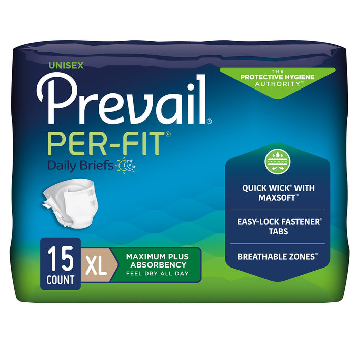 First Quality-PF-014/1 Unisex Adult Incontinence Brief Prevail Per-Fit X-Large Disposable Heavy Absorbency