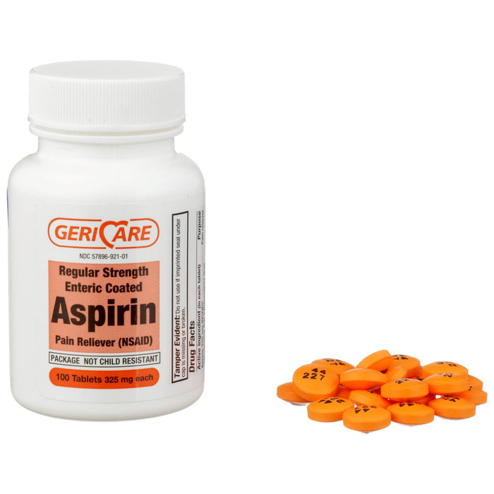 McKesson-60-921-01 Pain Relief Geri-Care 325 mg Strength Aspirin Tablet 100 per Bottle