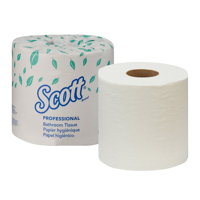 Kimberly Clark-04460 Toilet Tissue Scott Essential White 2-Ply Standard Size Cored Roll 550 Sheets 4 X 4-1/10 Inch