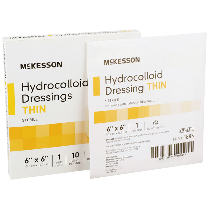 McKesson-1884 Hydrocolloid Dressing 6 X 6 Inch Square Sterile