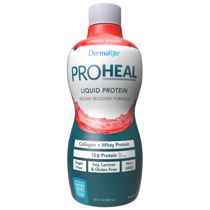 DermaRite Industries-PRO1000 Oral Protein Supplement ProHeal Cherry Splash Flavor Ready to Use 30 oz. Bottle
