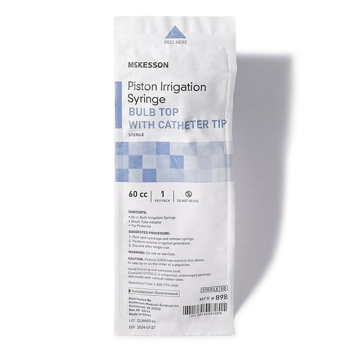 McKesson-898 Irrigation Bulb Syringe 60 mL Disposable Sterile Peel Pouch