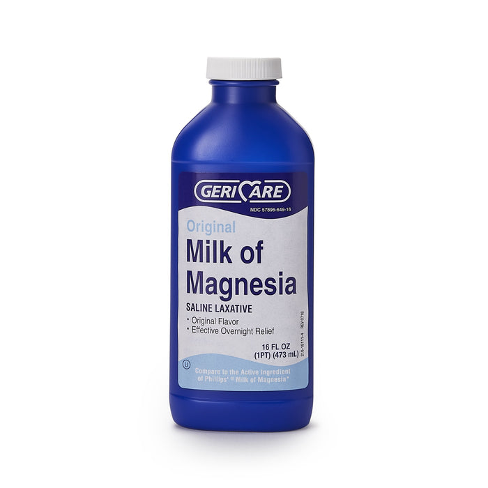 McKesson-57896064916 Laxative Geri-Care Original Flavor Oral Suspension 16 oz. 400 mg / 5 mL Strength Magnesium Hydroxide