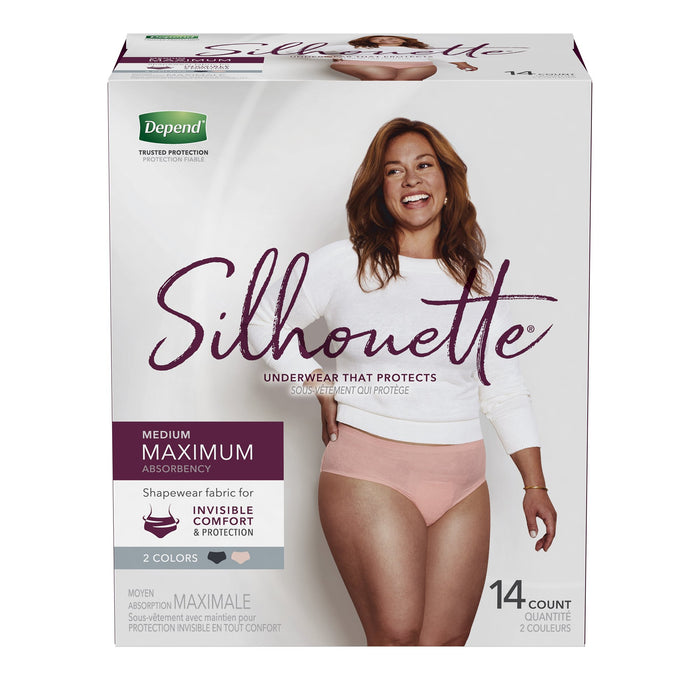 Kimberly Clark-51412 Female Adult Absorbent Underwear Depend Silhouette Pull On with Tear Away Seams Medium Disposable Heavy Absorbency