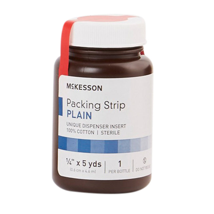 McKesson-61-59120 Wound Packing Strip Plain Cotton Non-impregnated Small 1/4 Inch X 5 Yard 1 Count Sterile