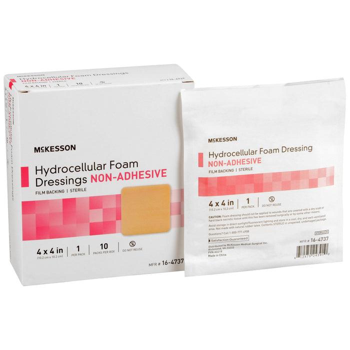 McKesson-16-4737 Foam Dressing 4 X 4 Inch Square Non-Adhesive without Border Sterile