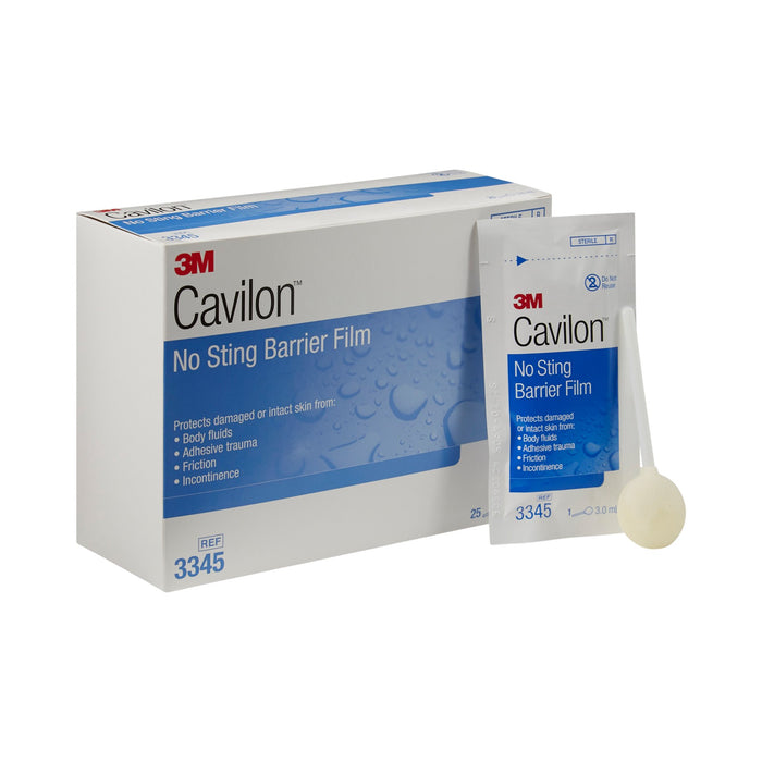 3M-3345 Skin Barrier Applicator 3M Cavilon No Sting 26 to 62% Strength Hexamethyldisiloxane / Isooctane / Acrylate Terpolymer / Polyphenylmethylsiloxane Individual Packet Sterile