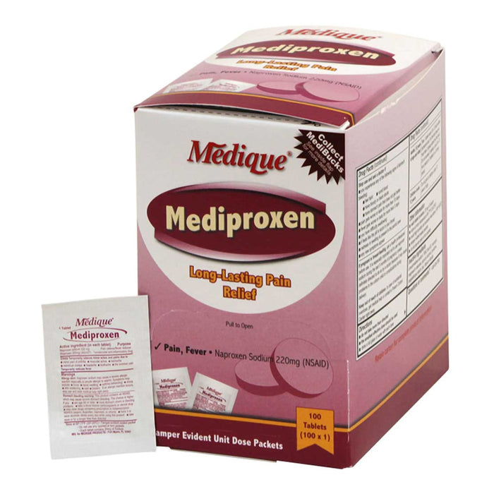 Medique Products-23733 Pain Relief Mediproxen 220 mg Strength Naproxen Sodium Tablet 100 per Box