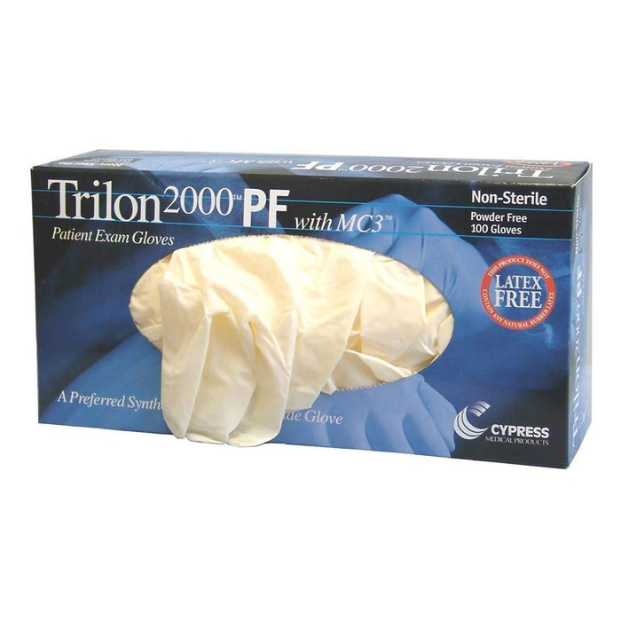 McKesson-25-970 Exam Glove Trilon 2000 PF with MC3 Large NonSterile Stretch Vinyl Standard Cuff Length Smooth Ivory Not Chemo Approved