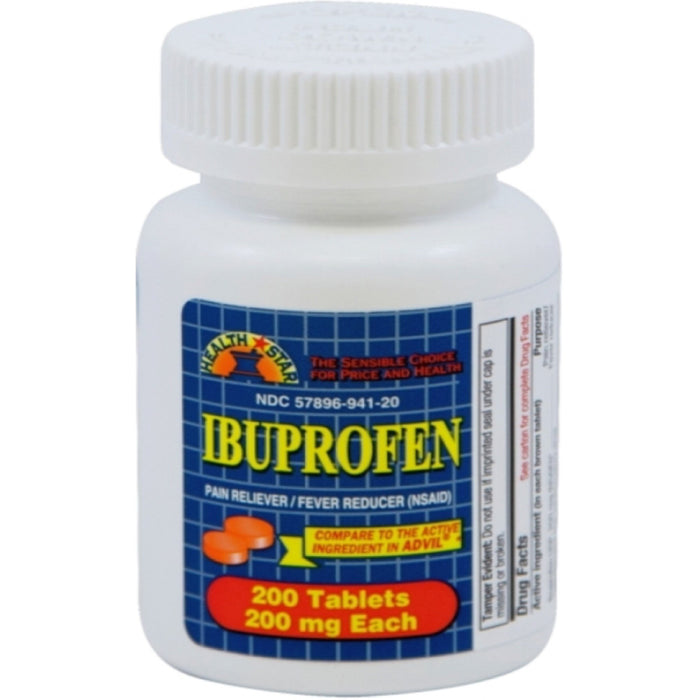 McKesson-941-20-HST Pain Relief Health Star 200 mg Strength Ibuprofen Tablet 200 per Bottle