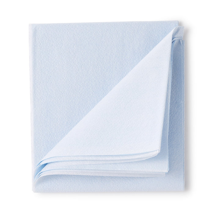 McKesson-18-928 Stretcher Sheet Flat Sheet 40 W X 90 L Inch Blue Tissue / Poly Disposable