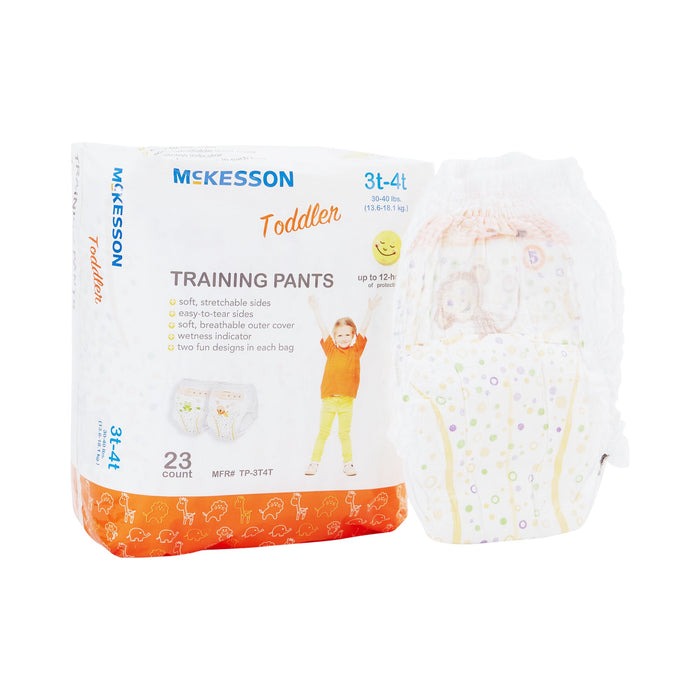 McKesson-TP-3T4T Unisex Toddler Training Pants Pull On with Tear Away Seams Size 3T to 4T Disposable Heavy Absorbency