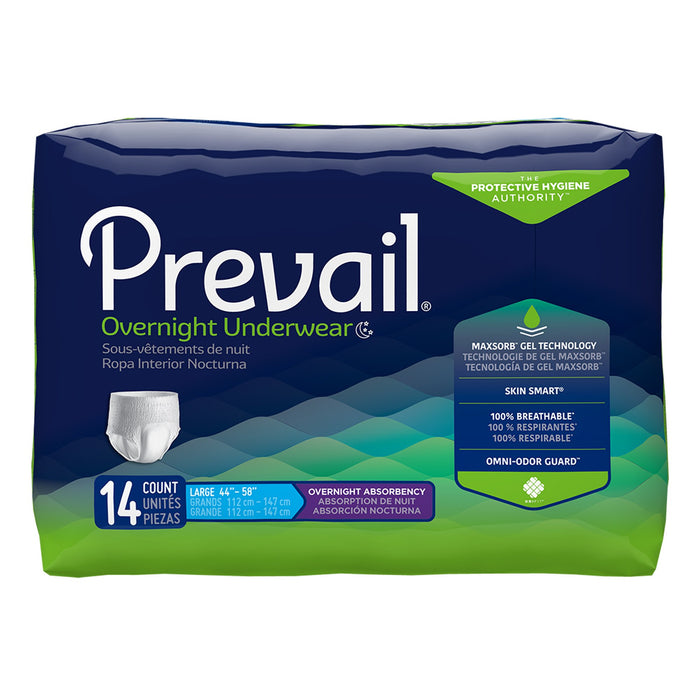 First Quality-PVX-513 Unisex Adult Absorbent Underwear Prevail Overnight Pull On with Tear Away Seams Disposable Heavy Absorbency
