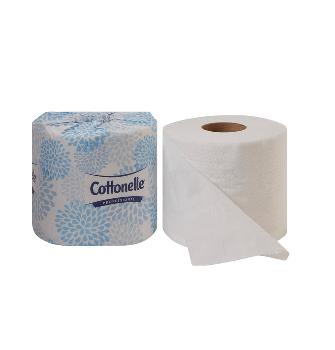 Kimberly Clark-17713 Toilet Tissue Kleenex Cottonelle Professional White 2-Ply Standard Size Cored Roll 451 Sheets 4 X 4 Inch