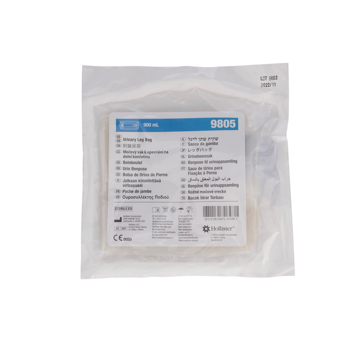 Hollister-9805 Urinary Leg Bag Hollister Anti-Reflux Valve Sterile 900 mL Vinyl