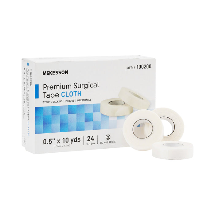 McKesson-100200 Medical Tape High Adhesion Silk-Like Cloth 1/2 Inch X 10 Yard White NonSterile