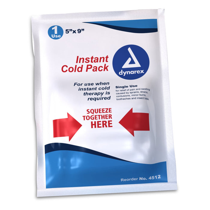 Dynarex-4512 Instant Cold Pack Dynarex General Purpose One Size Fits Most 5 X 9 Inch Plastic / Calcium Ammonium Nitrate / Water Disposable