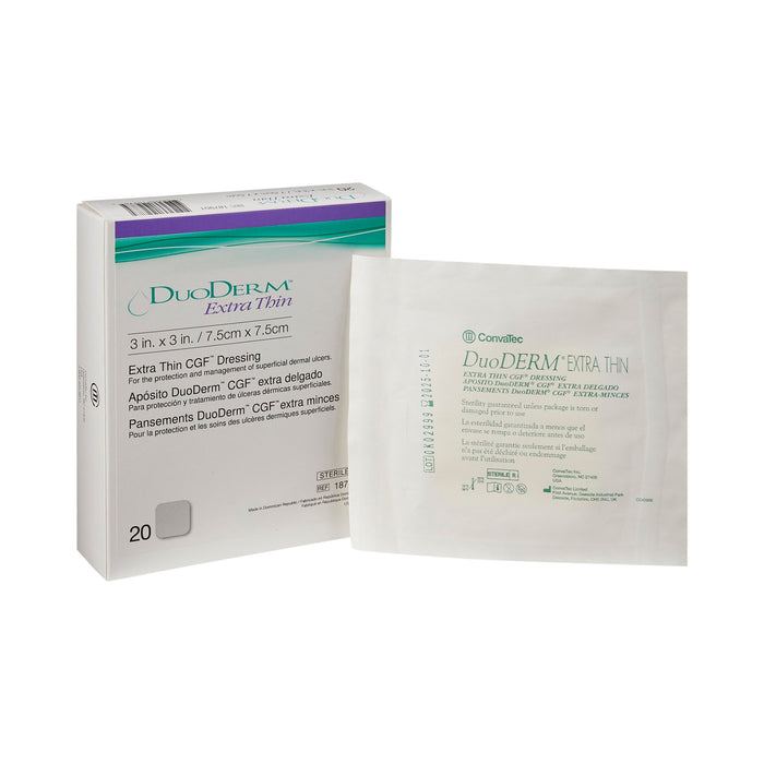 ConvaTec-187901 Hydrocolloid Dressing DuoDERM Extra Thin 3 X 3 Inch Square Sterile