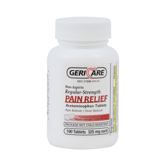 McKesson-60-101-01 Pain Relief Geri-Care 325 mg Strength Acetaminophen Tablet 100 per Bottle