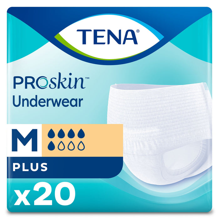 Essity HMS North America Inc-72632 Unisex Adult Absorbent Underwear TENA ProSkin Plus Pull On with Tear Away Seams Medium Disposable Moderate Absorbency