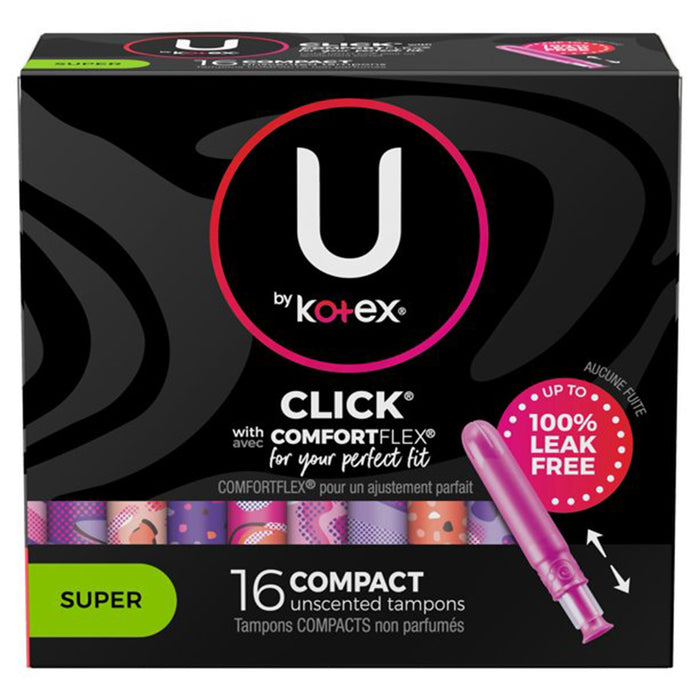 Kimberly Clark-51581 Tampon U by Kotex Click Super Absorbency Plastic Applicator Individually Wrapped