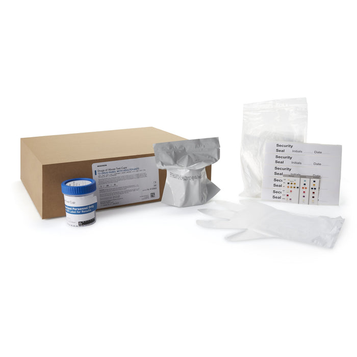 McKesson-16-5125A3 Drugs of Abuse Test 12-Drug Panel with Adulterants AMP, BAR, BZO, COC, mAMP/MET, MDMA, MOP300, MTD, OXY, PCP, TCA, THC (OX, pH, SG) Urine Sample 25 Tests CLIA Waived