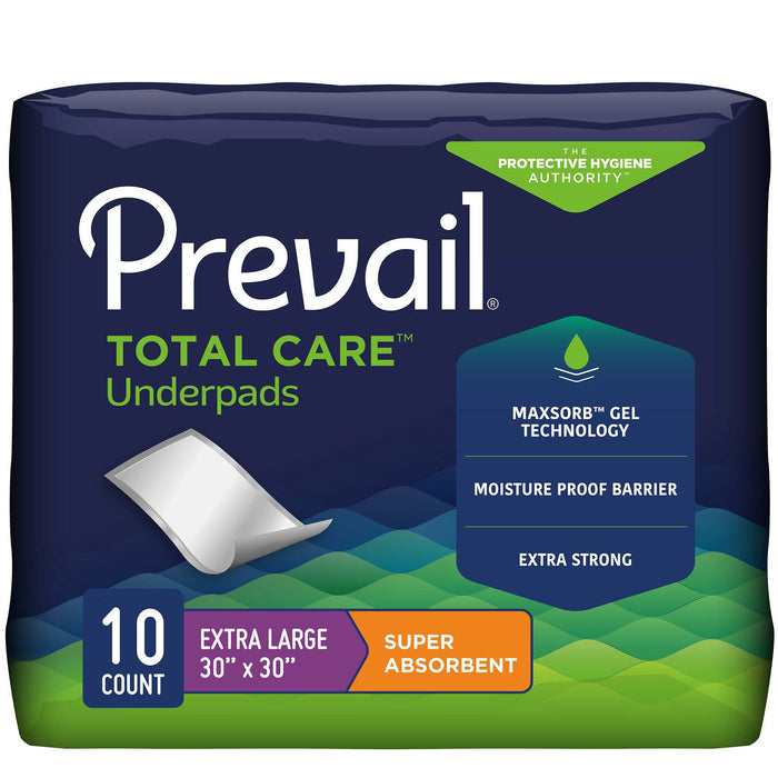 First Quality-UPS-120 Underpad Prevail Total Care 30 X 30 Inch Disposable Polymer Heavy Absorbency