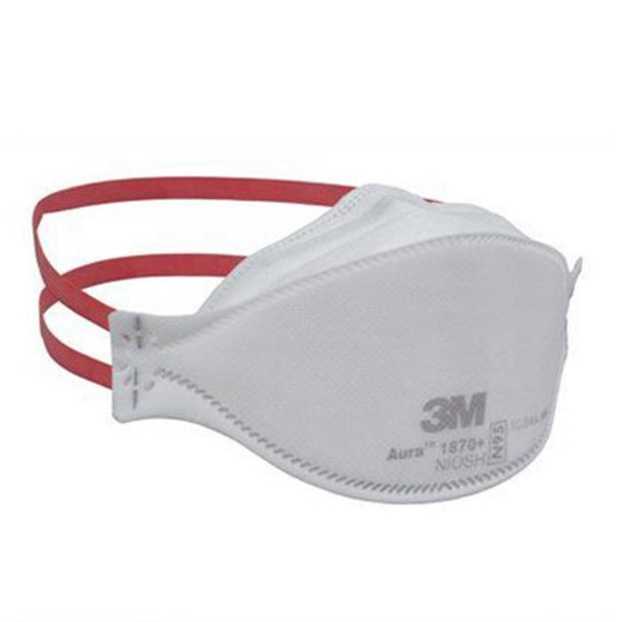 3M-1870+ Particulate Respirator Mask 3M Aura Medical N95 Flat Fold Elastic Strap One Size Fits Most White NonSterile ASTM F1862 Adult