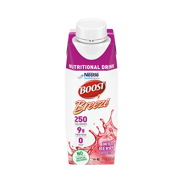 Nestle Healthcare Nutrition-00043900685601 Oral Supplement Boost Breeze Wild Berry Flavor Ready to Use 8 oz. Carton