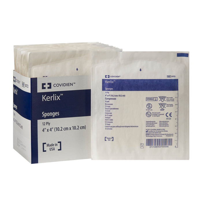 Cardinal-5072 USP Type VII Fluff Dressing Kerlix Fluff Dried Woven Gauze 12-Ply 4 X 4 Inch Square Sterile