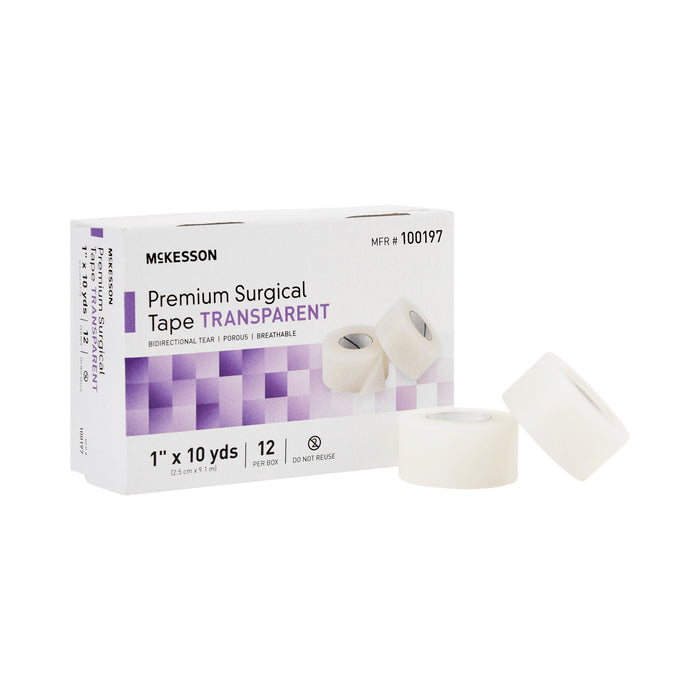 McKesson-100197 Medical Tape Water Resistant Plastic 1 Inch X 10 Yard Transparent NonSterile