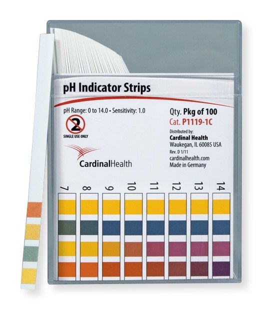 Cardinal-P1119-1C pH Test Strip Cardinal Health 0 to 14.0