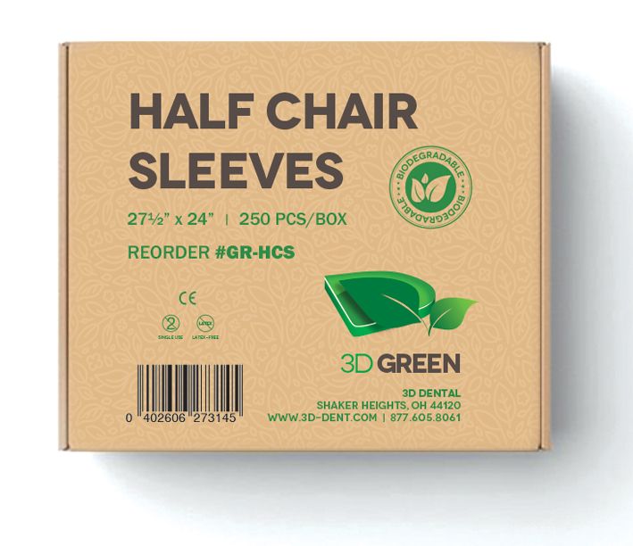 3D Green Biodegradable Half Chairs Sleeves 27.5" x 24" Box/250